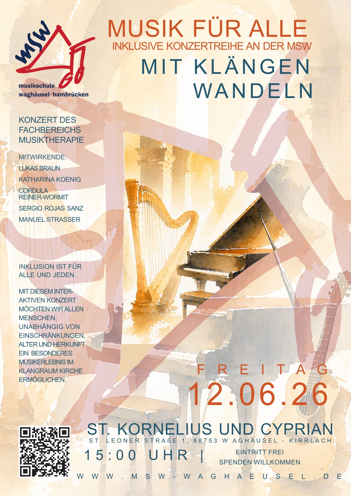 Mit Klängen wandeln -  Konzert des Bereichs Musiktherapie