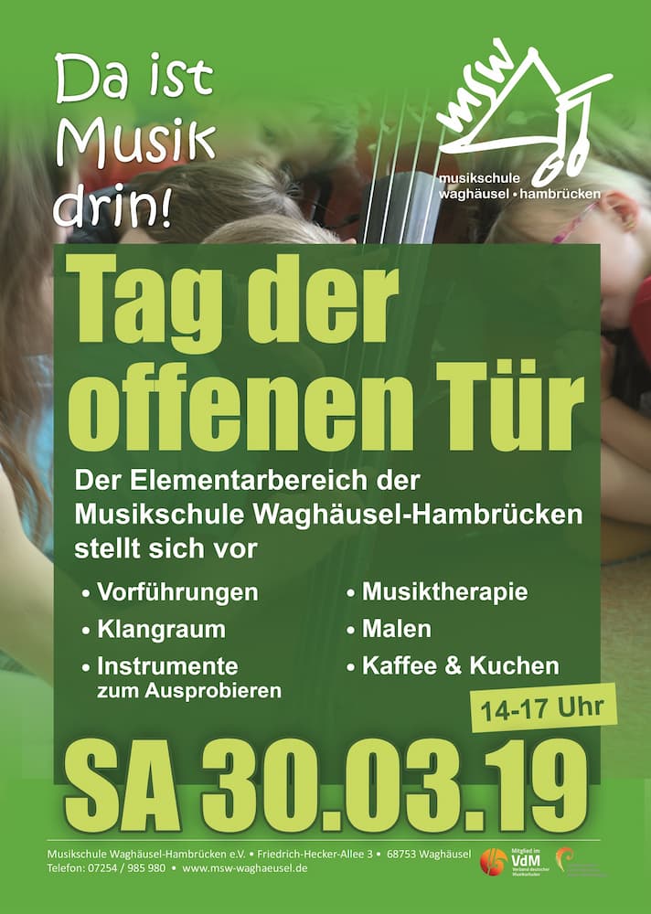 Tag der offenen Tür des Elementarbereiches in der Musikschule